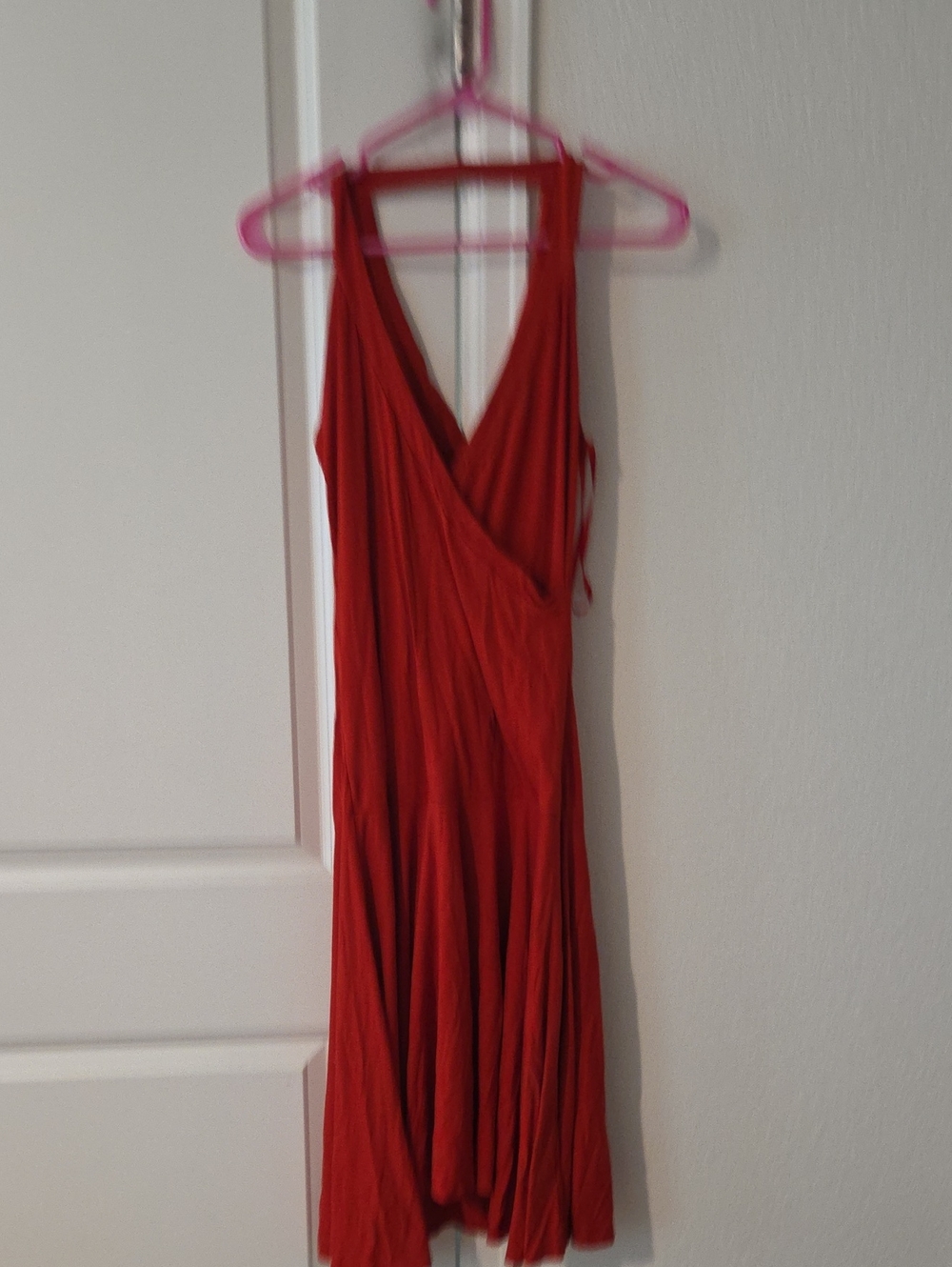 Arden B Red One-Shoulder Wrap Dress
